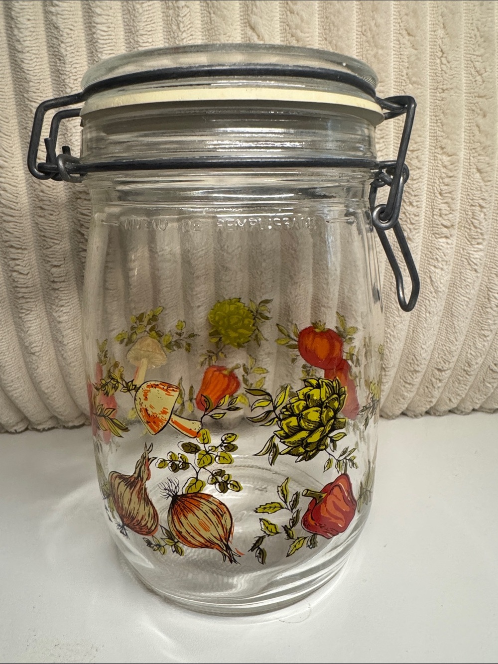 Vintage Arc France Spice of Life Glass Canister